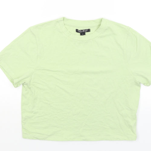 Select Womens Green   Cropped T-Shirt Size L