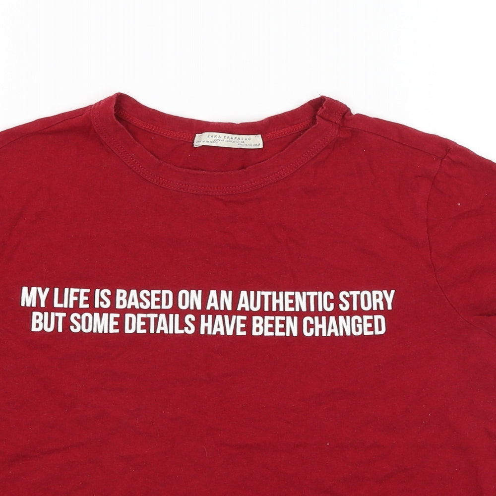 Zara Womens Red   Basic T-Shirt Size M  - My Life Story