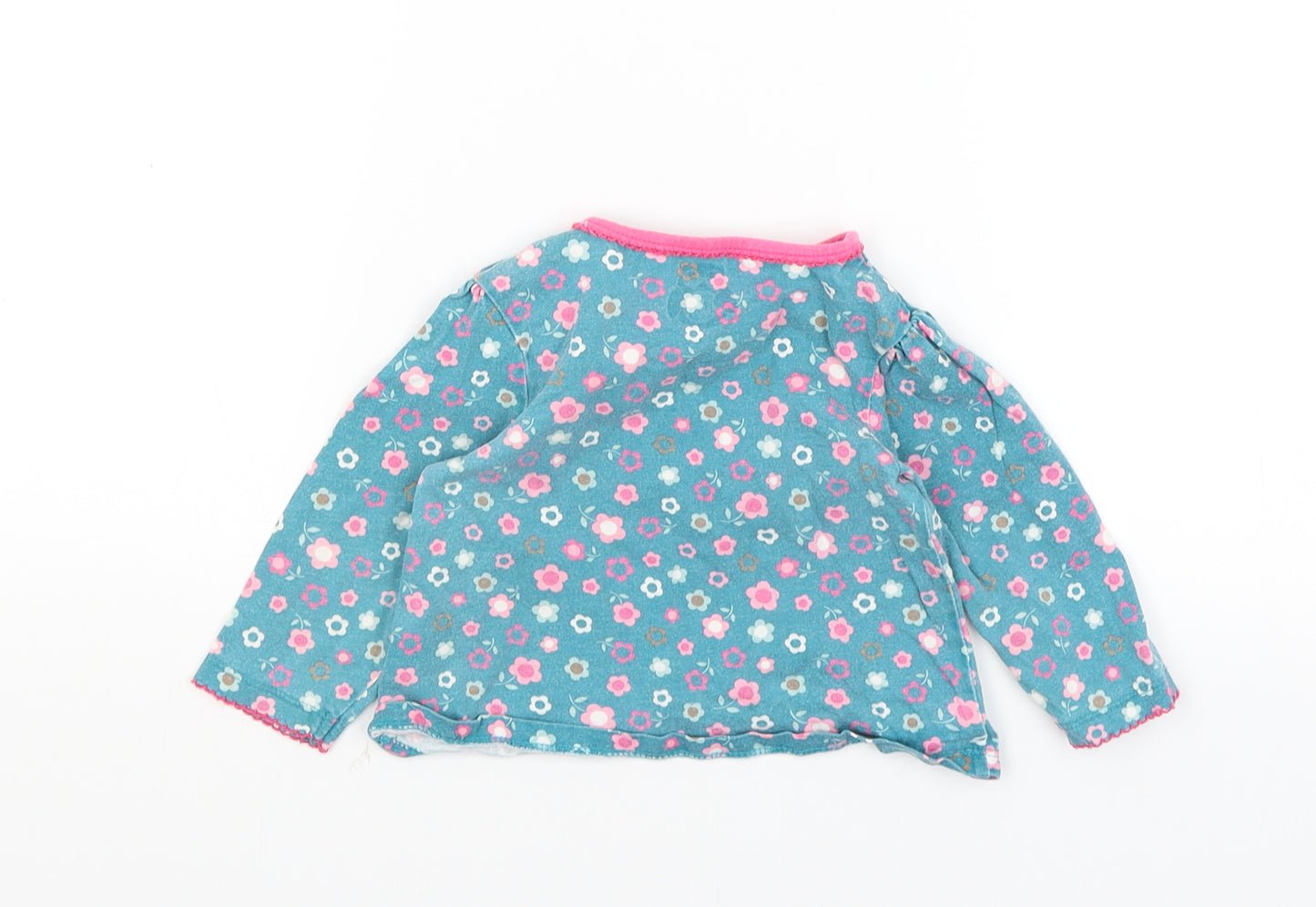 TU Baby Blue Floral  Basic T-Shirt Size 9-12 Months