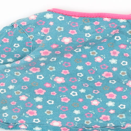 TU Baby Blue Floral  Basic T-Shirt Size 9-12 Months