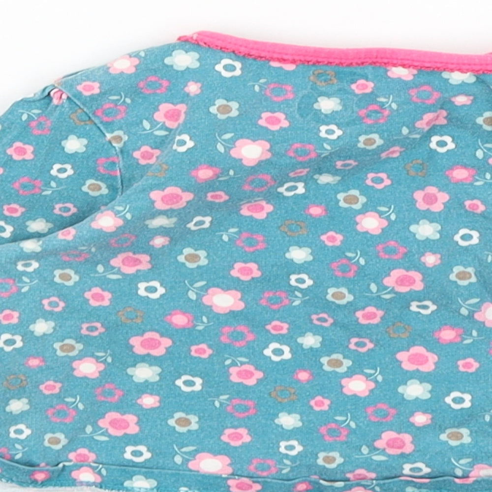 TU Baby Blue Floral  Basic T-Shirt Size 9-12 Months