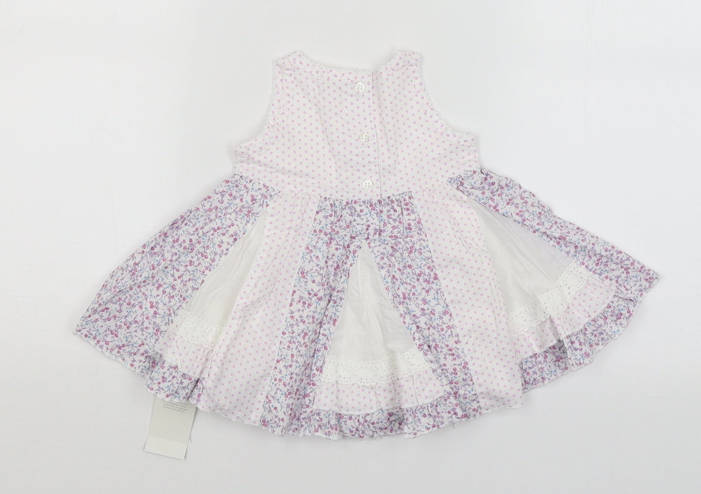 George Baby White Spotted  Fit & Flare  Size 0-3 Months