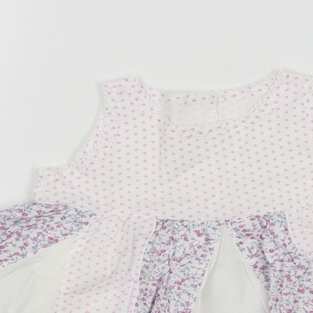 George Baby White Spotted  Fit & Flare  Size 0-3 Months