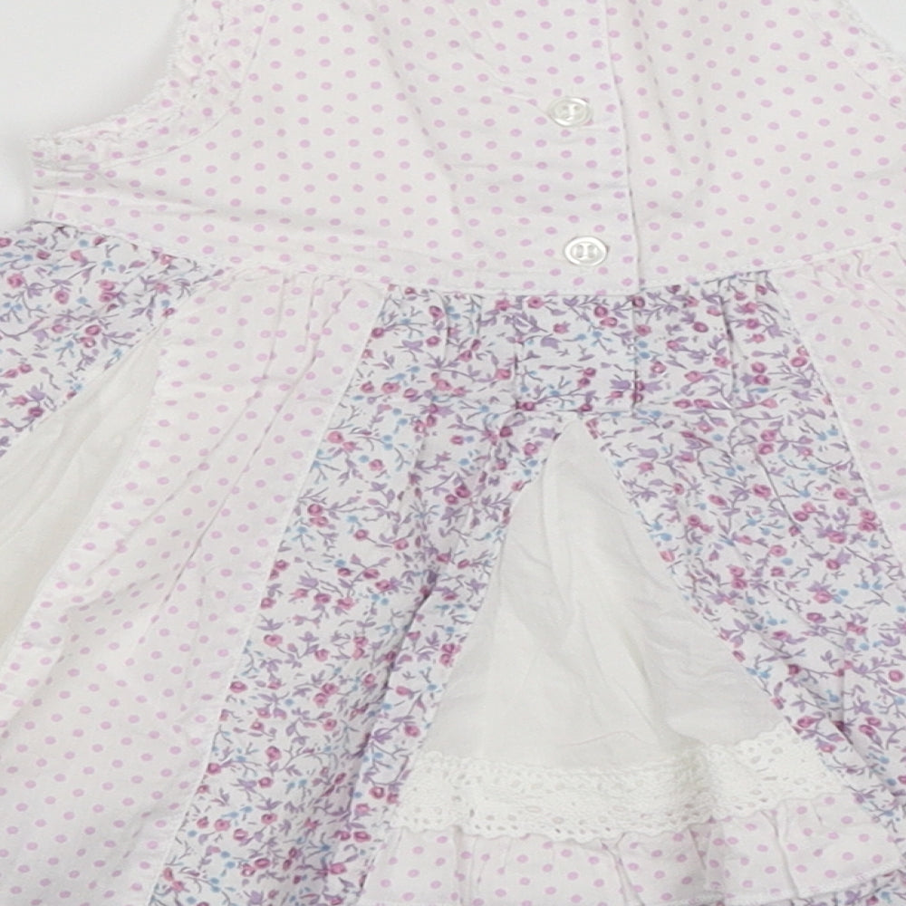 George Baby White Spotted  Fit & Flare  Size 0-3 Months