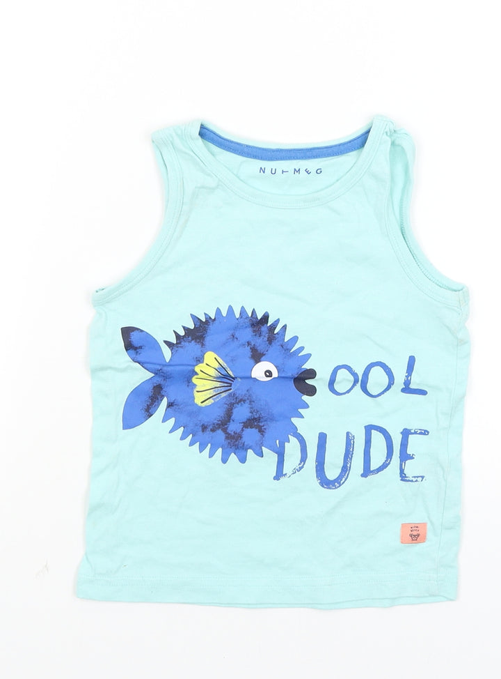 Nutmeg Girls Blue   Basic Tank Size 2-3 Years  - Cool Dude