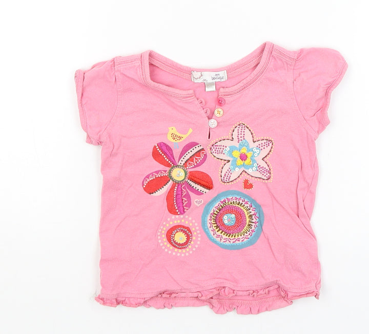 Mini Boutique Baby Pink   Basic T-Shirt Size 12-18 Months
