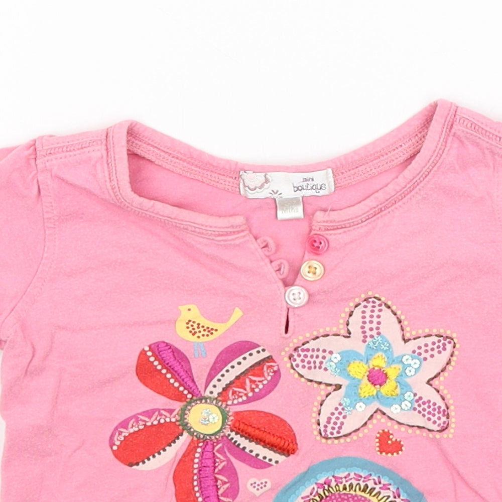 Mini Boutique Baby Pink   Basic T-Shirt Size 12-18 Months
