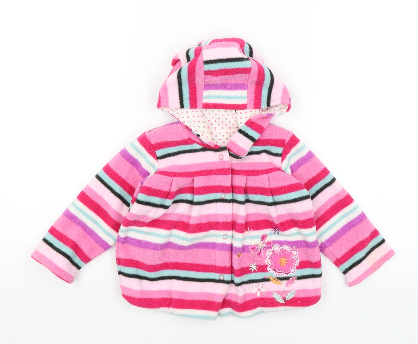 Matalan Baby Pink Striped  Cardigan Jumper Size 9-12 Months