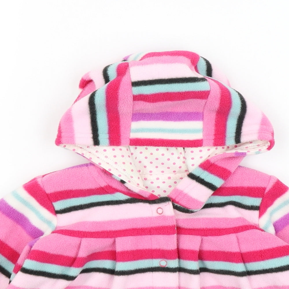 Matalan Baby Pink Striped  Cardigan Jumper Size 9-12 Months