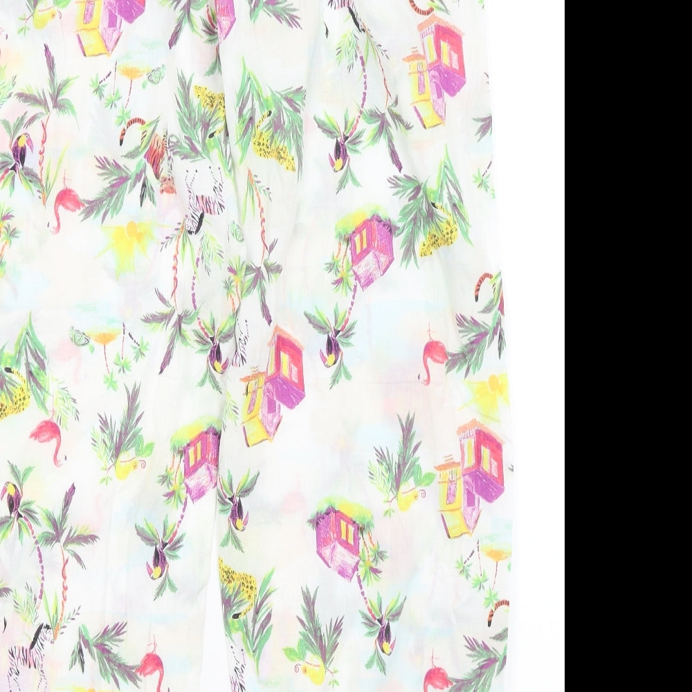 M&S Womens White Solid  Capri Pyjama Pants Size 18