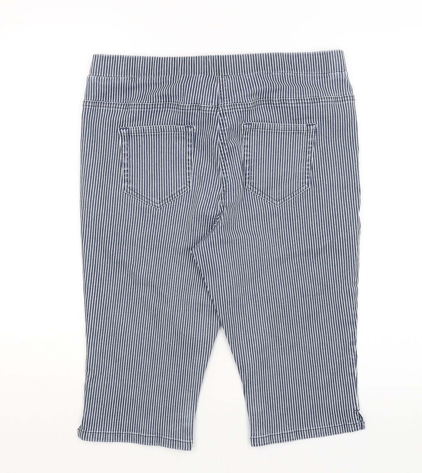 George Womens Blue Striped  Culotte Shorts Size 14