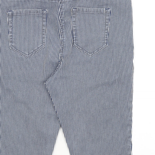 George Womens Blue Striped  Culotte Shorts Size 14