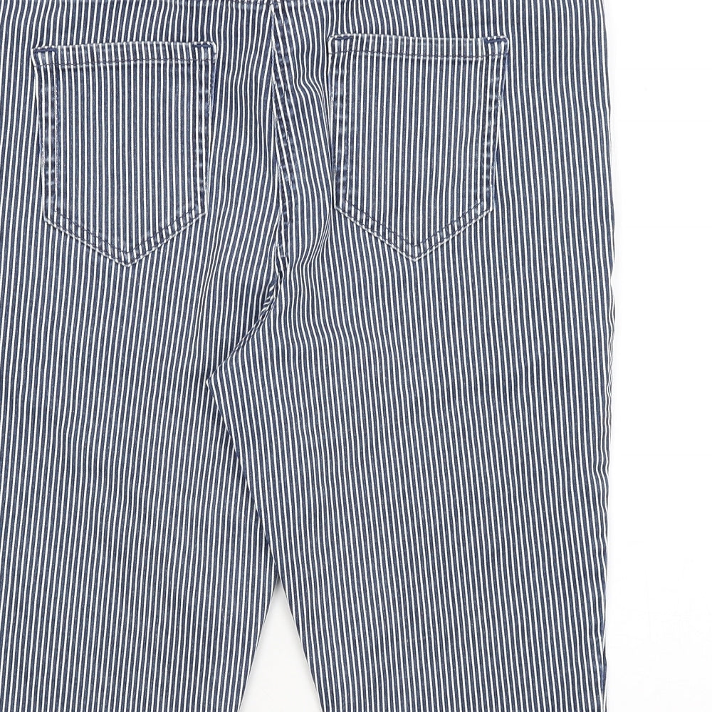 George Womens Blue Striped  Culotte Shorts Size 14
