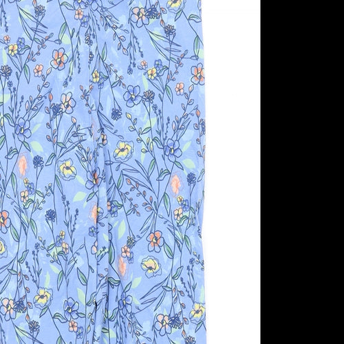 TU Womens Blue Floral  Cropped Leggings Size 12