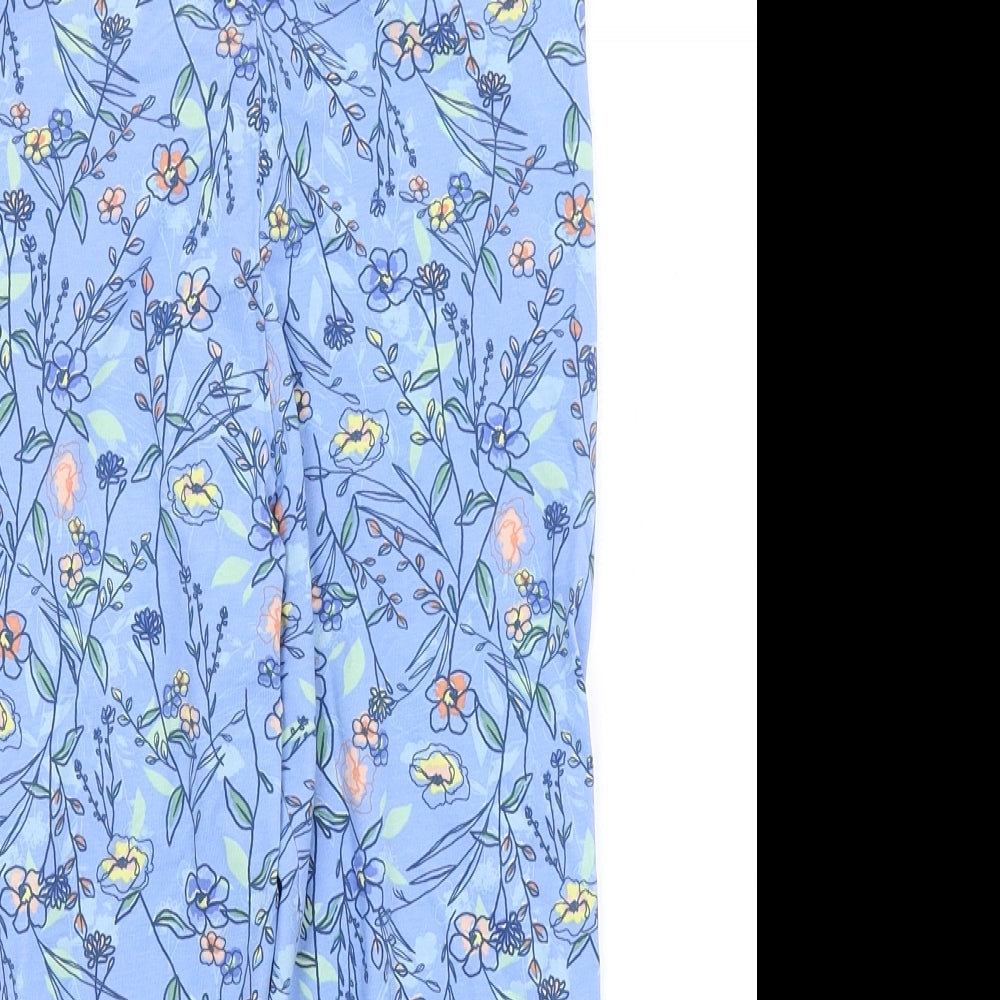 TU Womens Blue Floral  Cropped Leggings Size 12