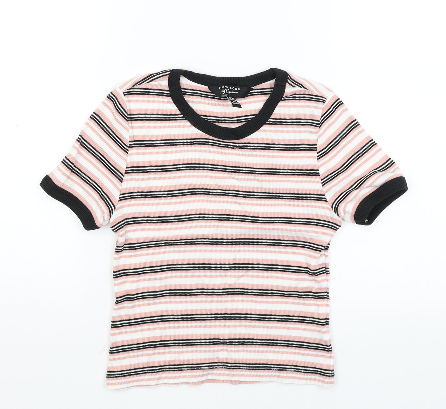 New Look Girls Pink Striped  Basic T-Shirt Size 12-13 Years