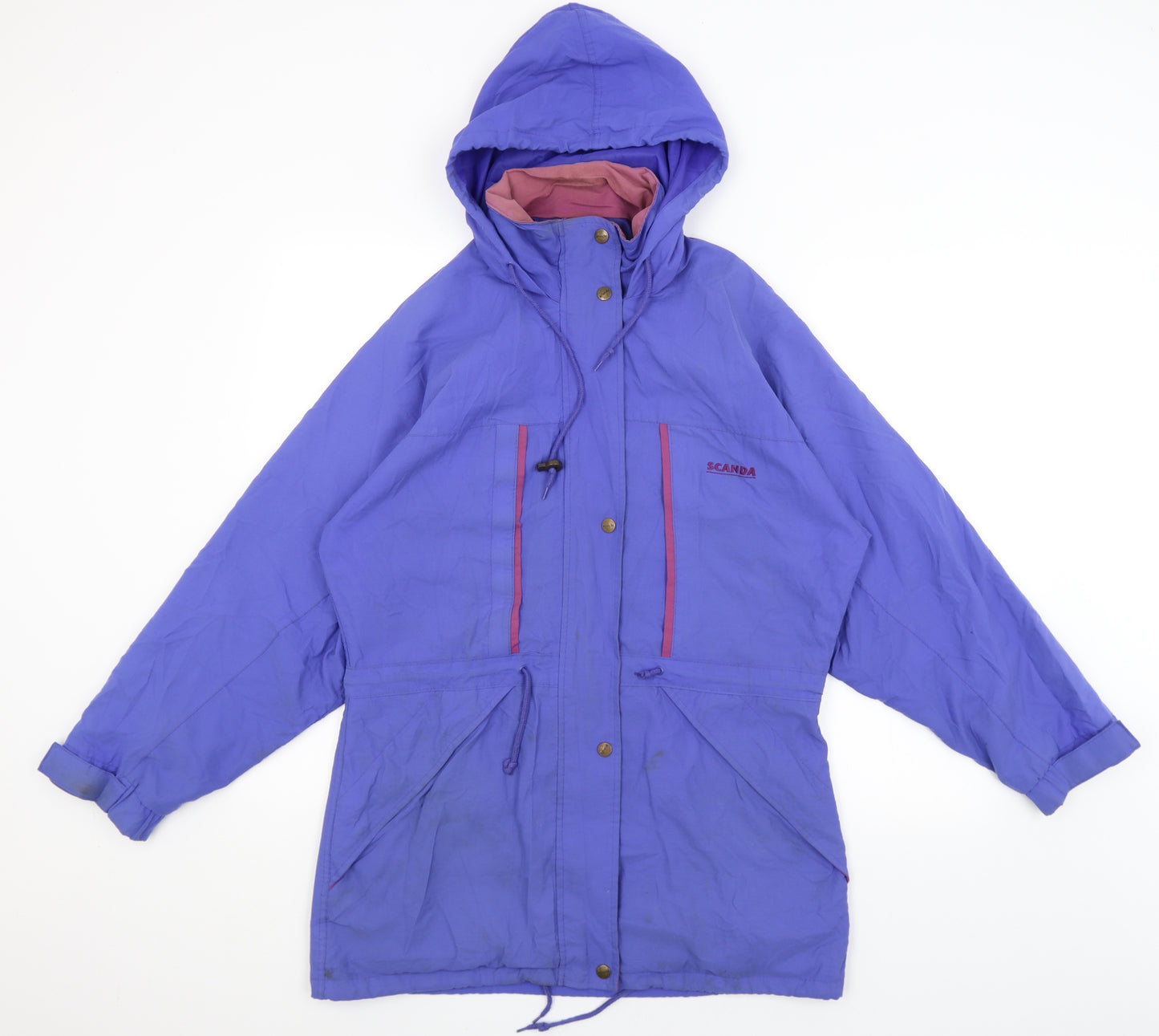 Scanda Womens Blue   Rain Coat Coat Size M