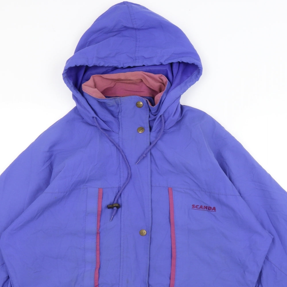 Scanda Womens Blue   Rain Coat Coat Size M