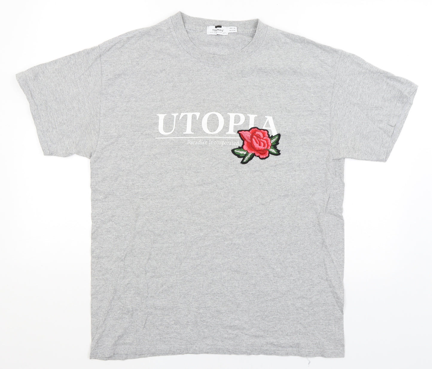 Topman Mens Grey    T-Shirt Size M  - Utopia