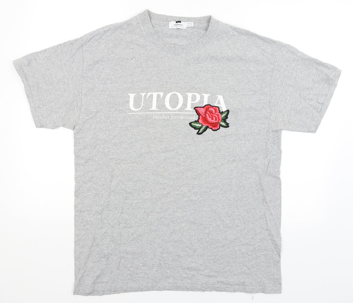 Topman Mens Grey    T-Shirt Size M  - Utopia