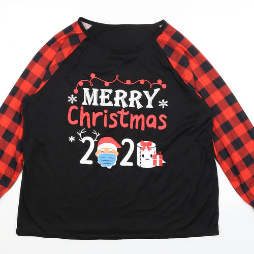 Preworn Mens Black Solid   Pyjama Top Size L  - Christmas 2020