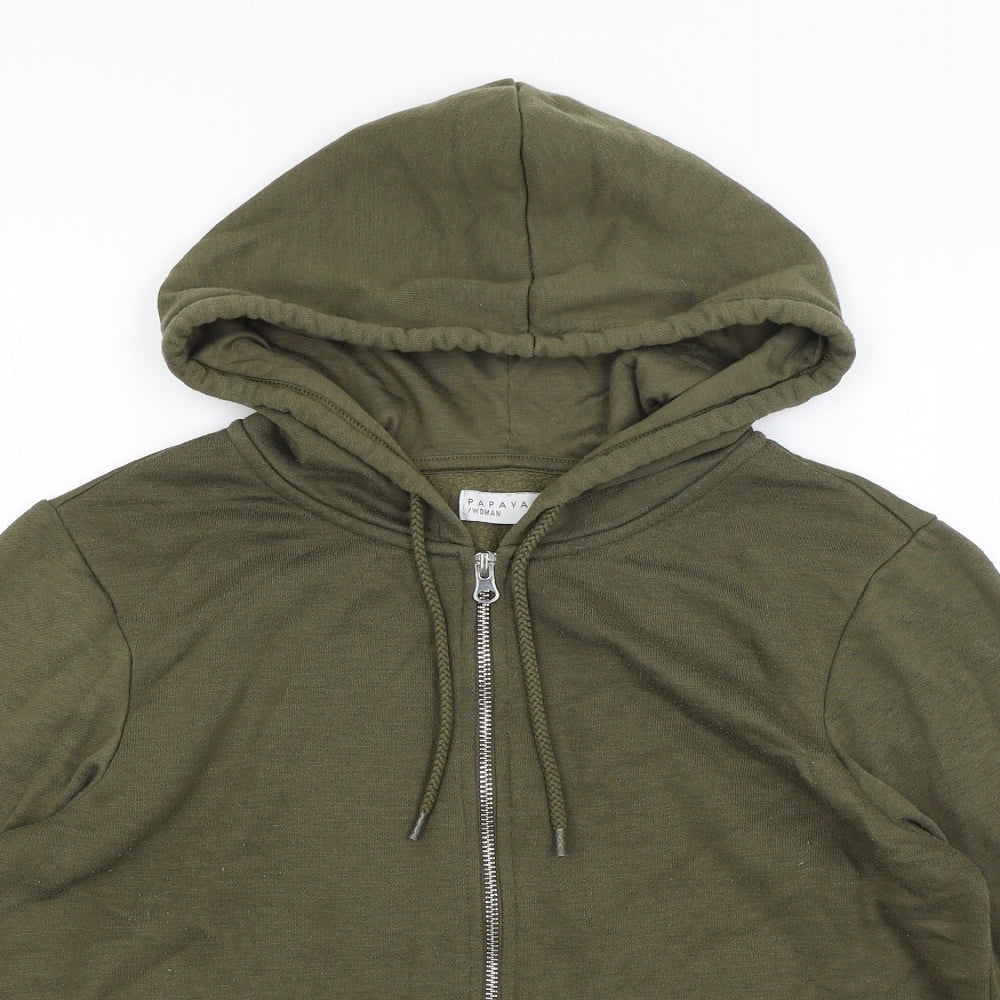 Papaya Womens Green   Full Zip Hoodie Size M