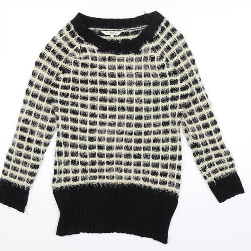 New Look Womens Black Check  Pullover Jumper Size S