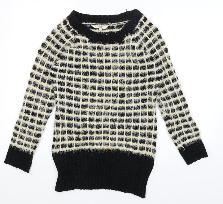 New Look Womens Black Check  Pullover Jumper Size S