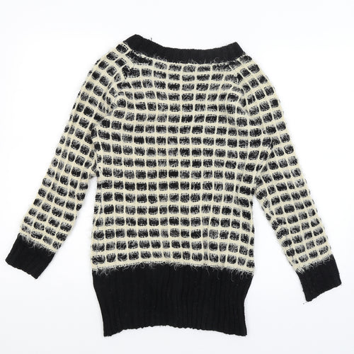 New Look Womens Black Check  Pullover Jumper Size S