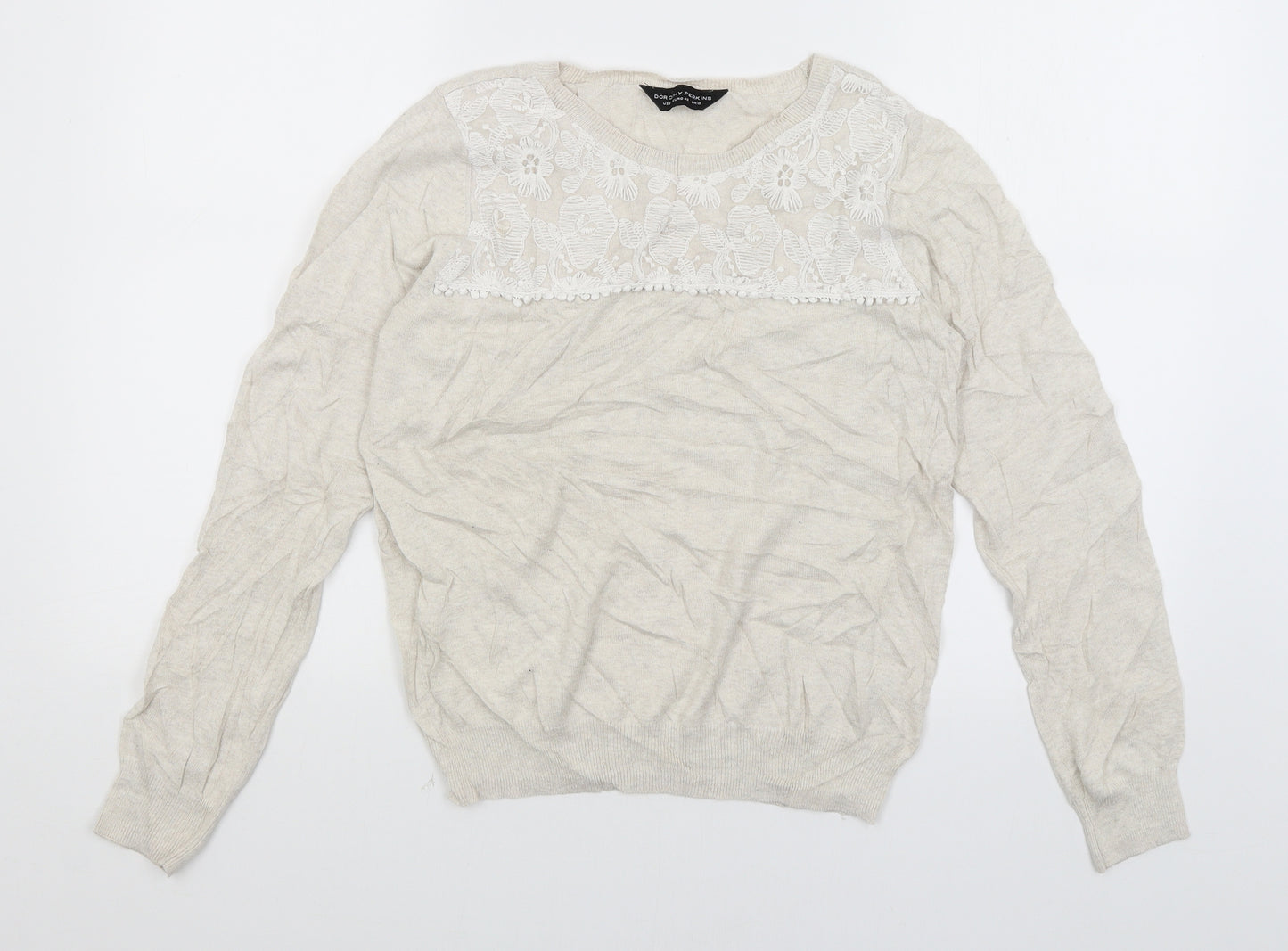 Dorothy Perkins Womens Beige   Pullover Jumper Size 12