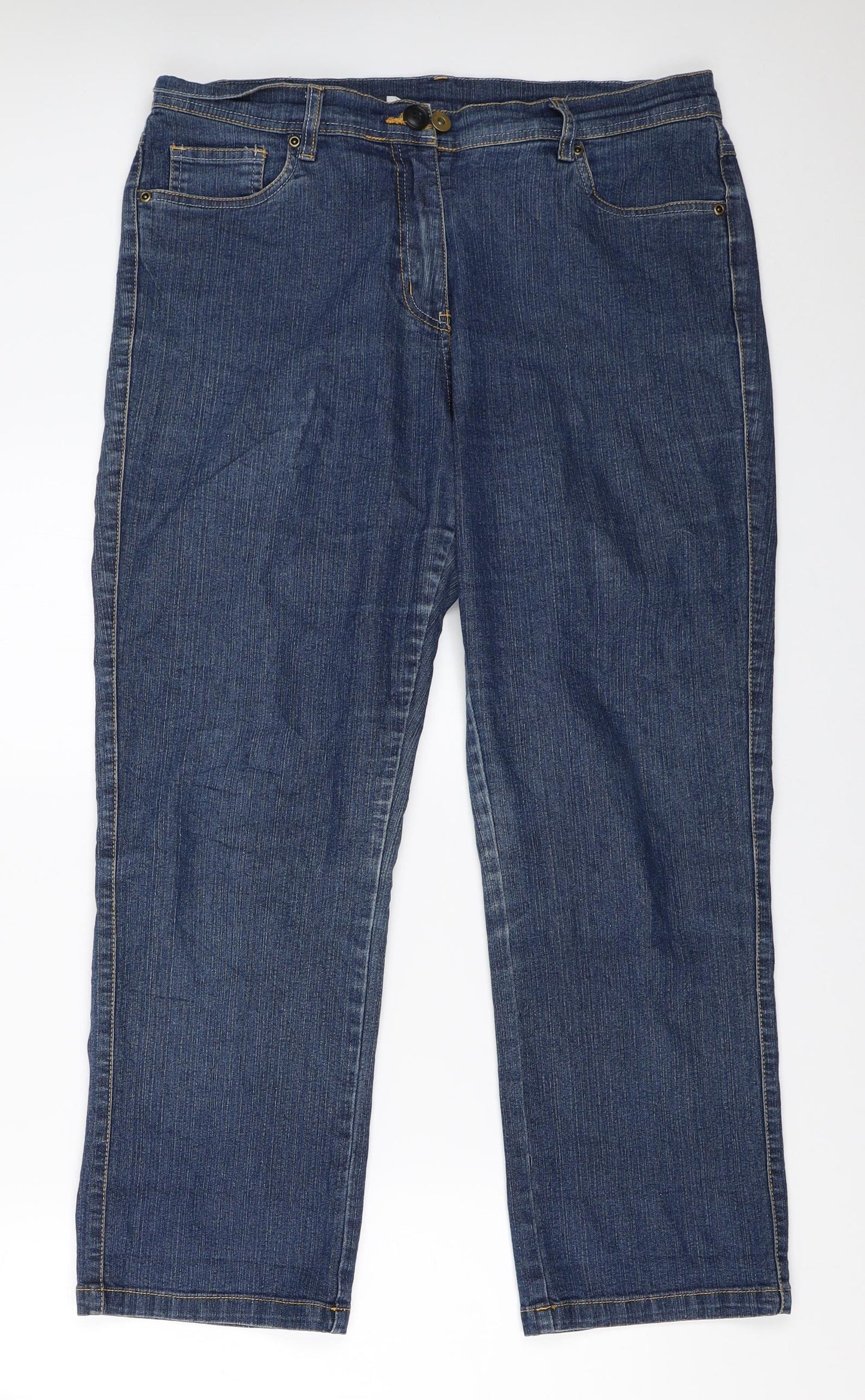 Preworn Womens Blue  Denim Straight Jeans Size 42 L26 in