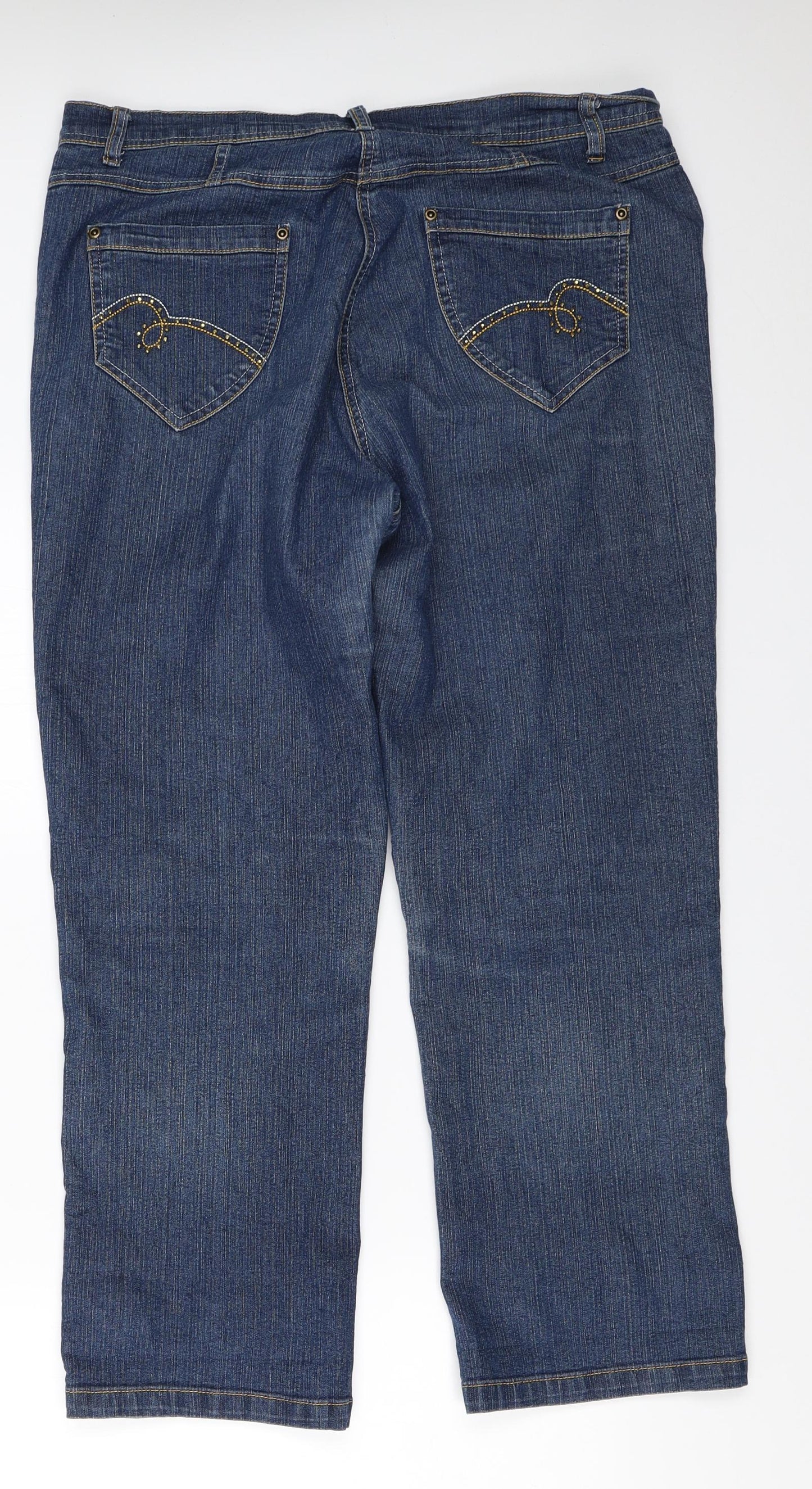 Preworn Womens Blue  Denim Straight Jeans Size 42 L26 in