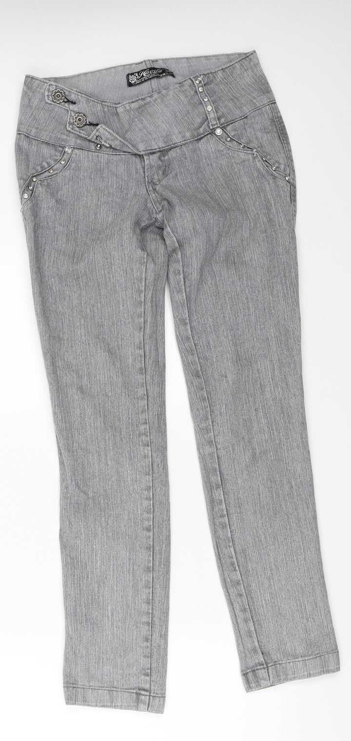Kavila Womens Grey Denim Skinny Jeans Size 38 L29 in
