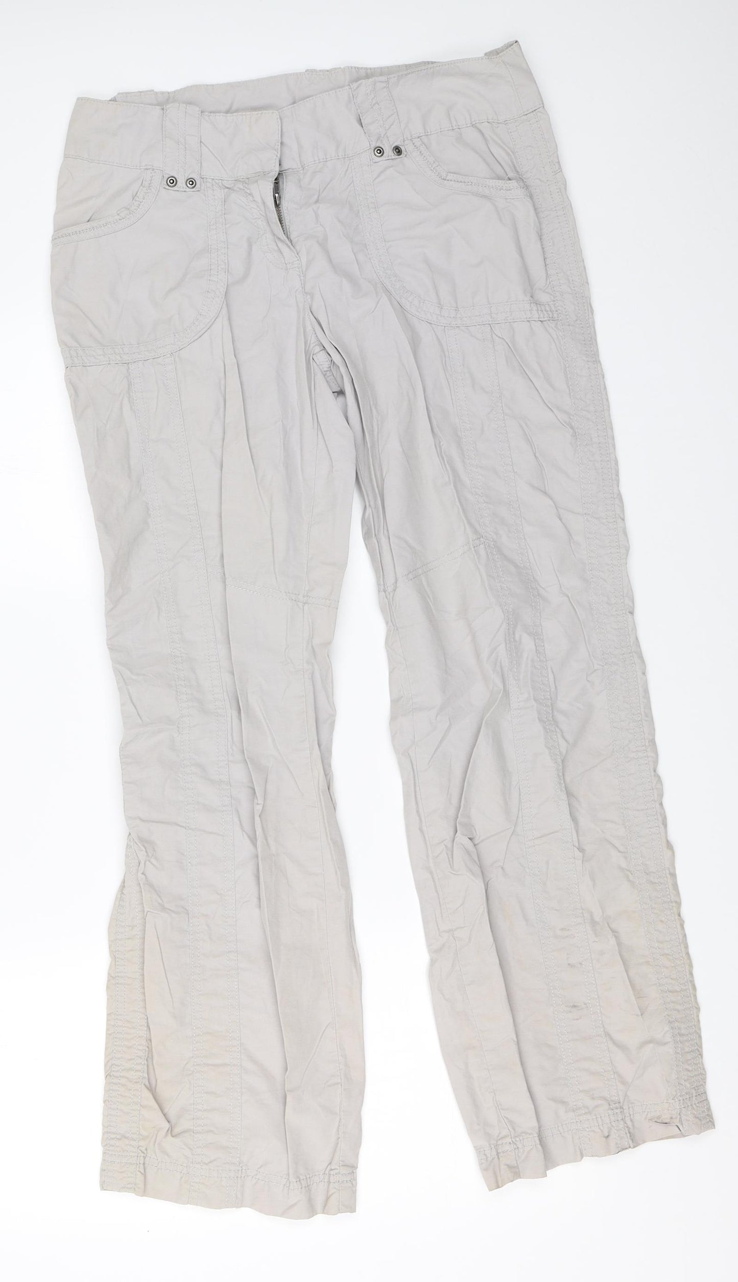 NEXT Womens Grey   Cargo Trousers Size 12 L30 in