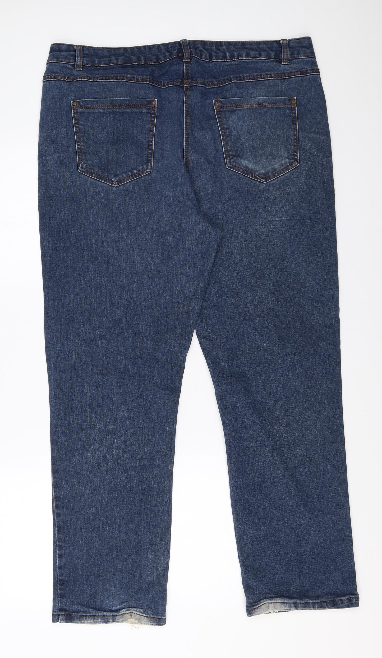 M&Co Womens Blue  Denim Straight Jeans Size 18 L28 in