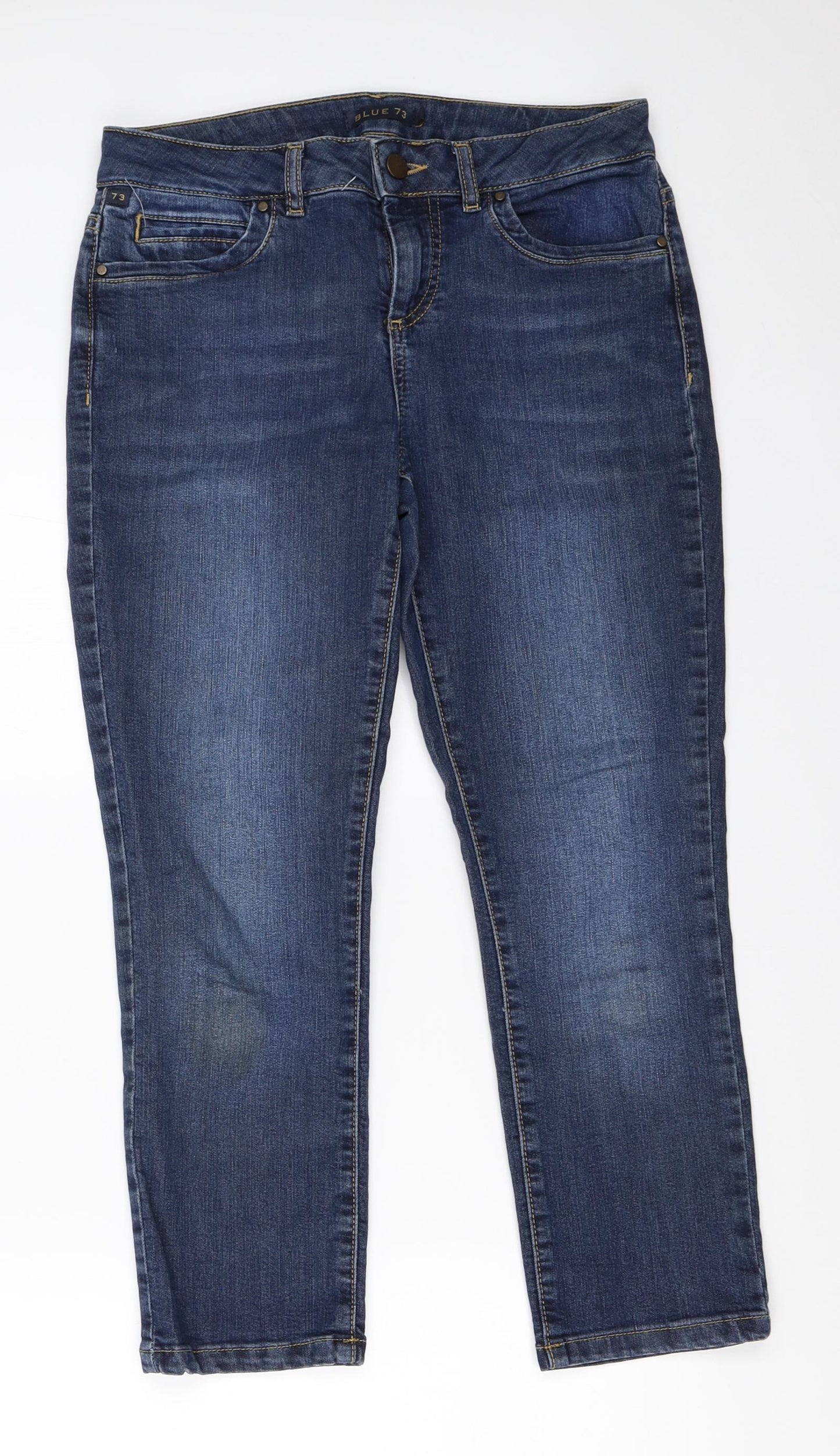 Blue 73 Womens Blue  Denim Cropped Jeans Size 8 L23.5 in