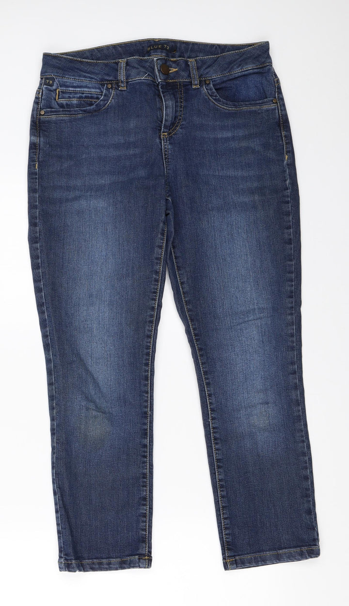 Blue 73 Womens Blue  Denim Cropped Jeans Size 8 L23.5 in