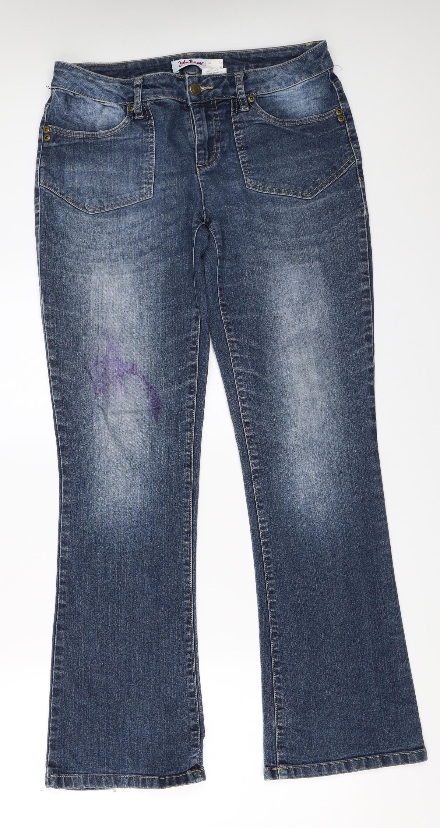 John Baner Womens Blue  Denim Bootcut Jeans Size 14 L32 in