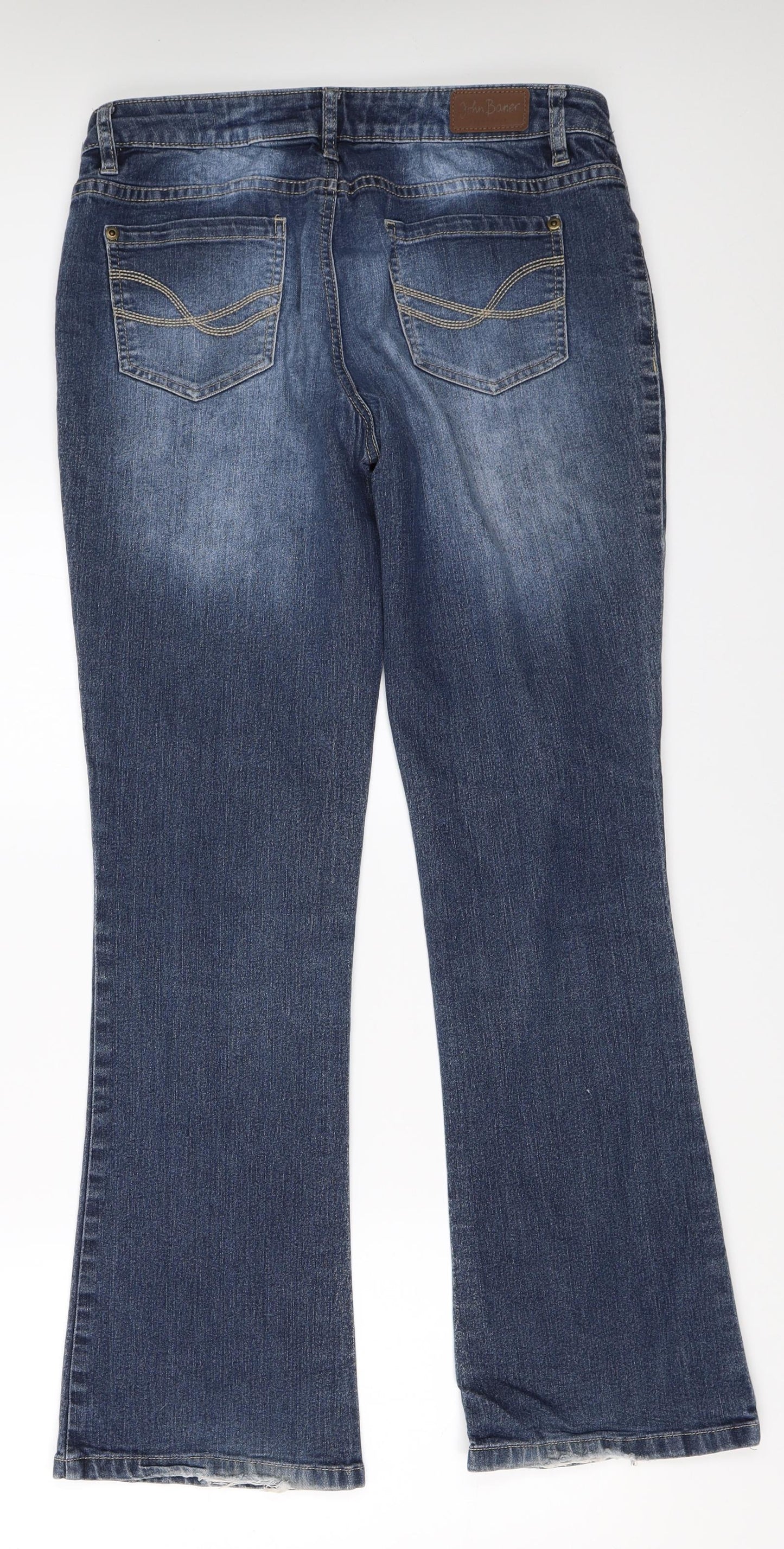 John Baner Womens Blue  Denim Bootcut Jeans Size 14 L32 in