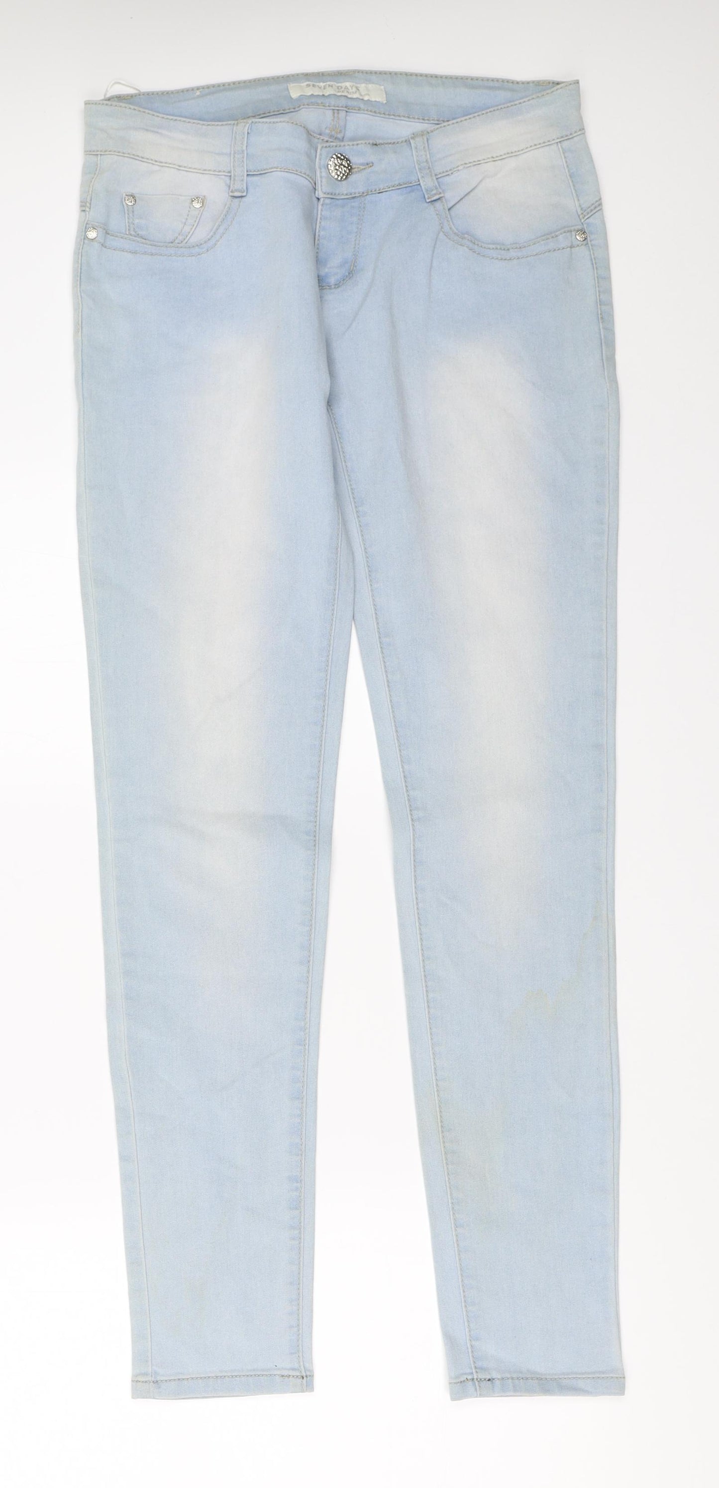 Seven Days Womens Blue  Denim Skinny Jeans Size 42 L31 in