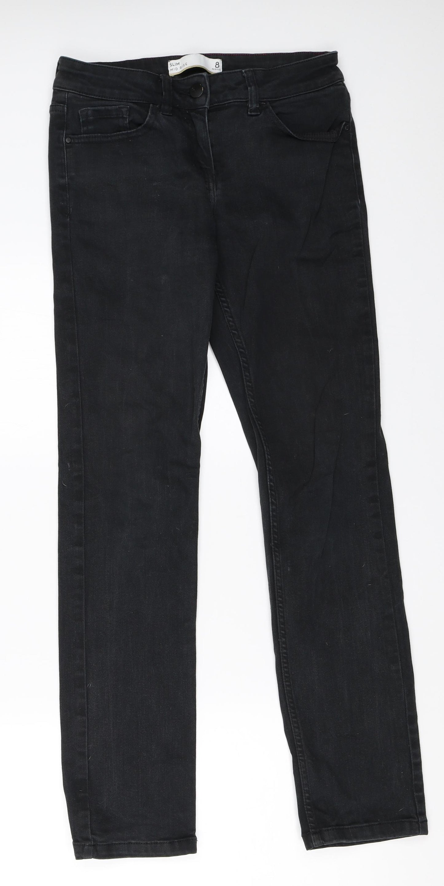 NEXT Womens Black  Denim Straight Jeans Size 8 L29 in