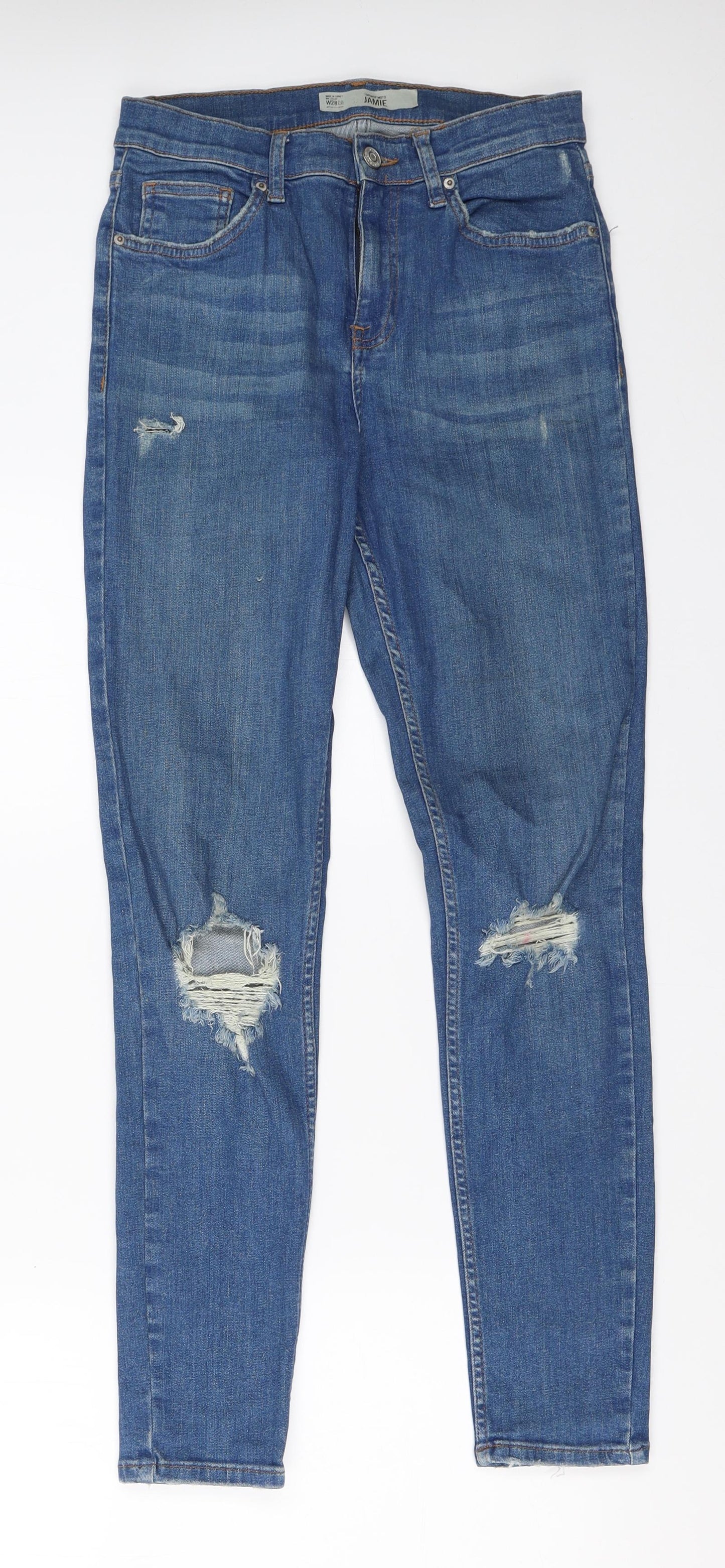 Topshop Womens Blue  Denim Skinny Jeans Size 28 in L32 in - Jamie Jeans