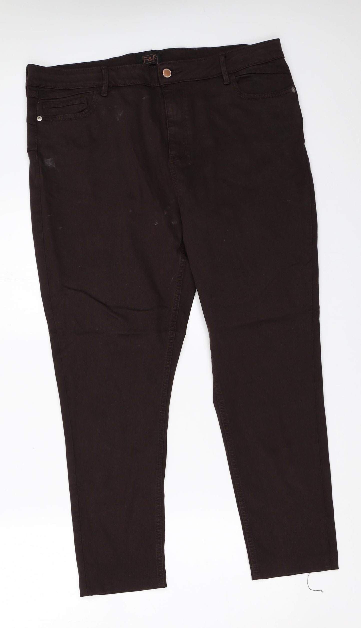 F&F Womens Brown   Skinny Jeans Size 18 L26 in