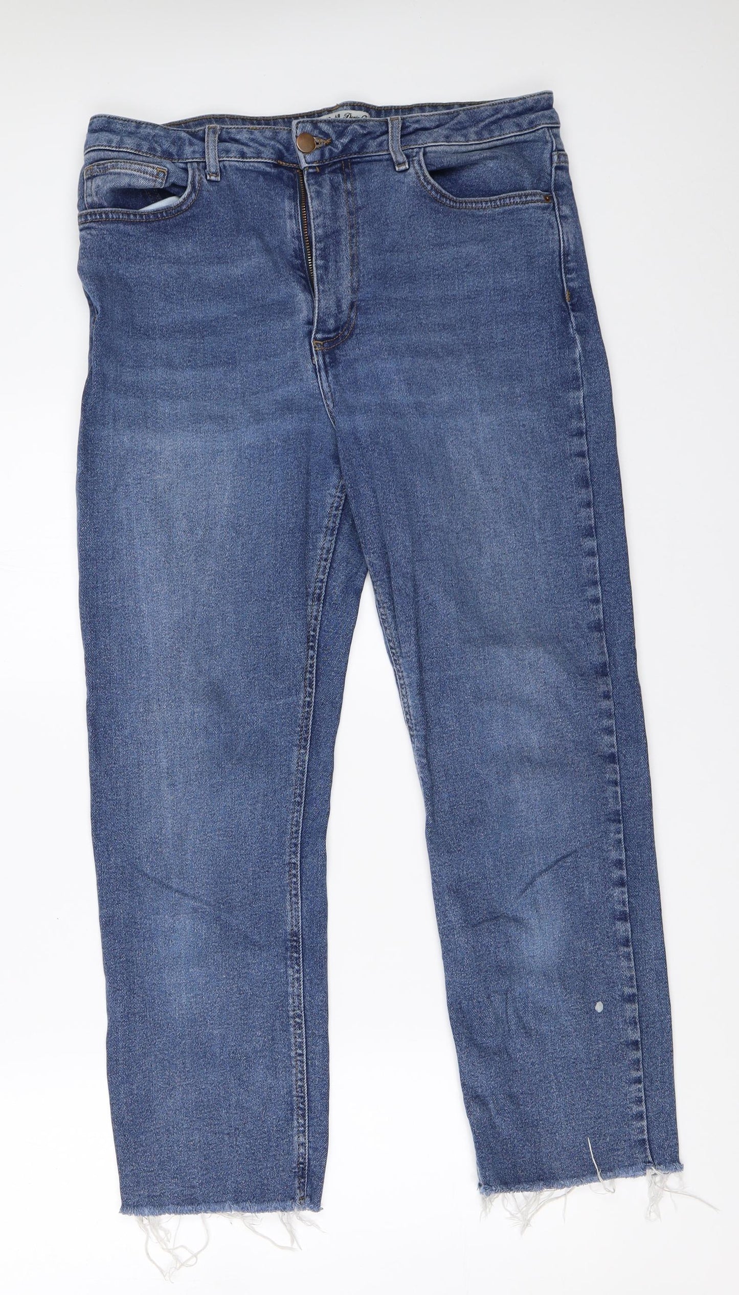 Primark Womens Blue  Denim Boyfriend Jeans Size 16 L25 in