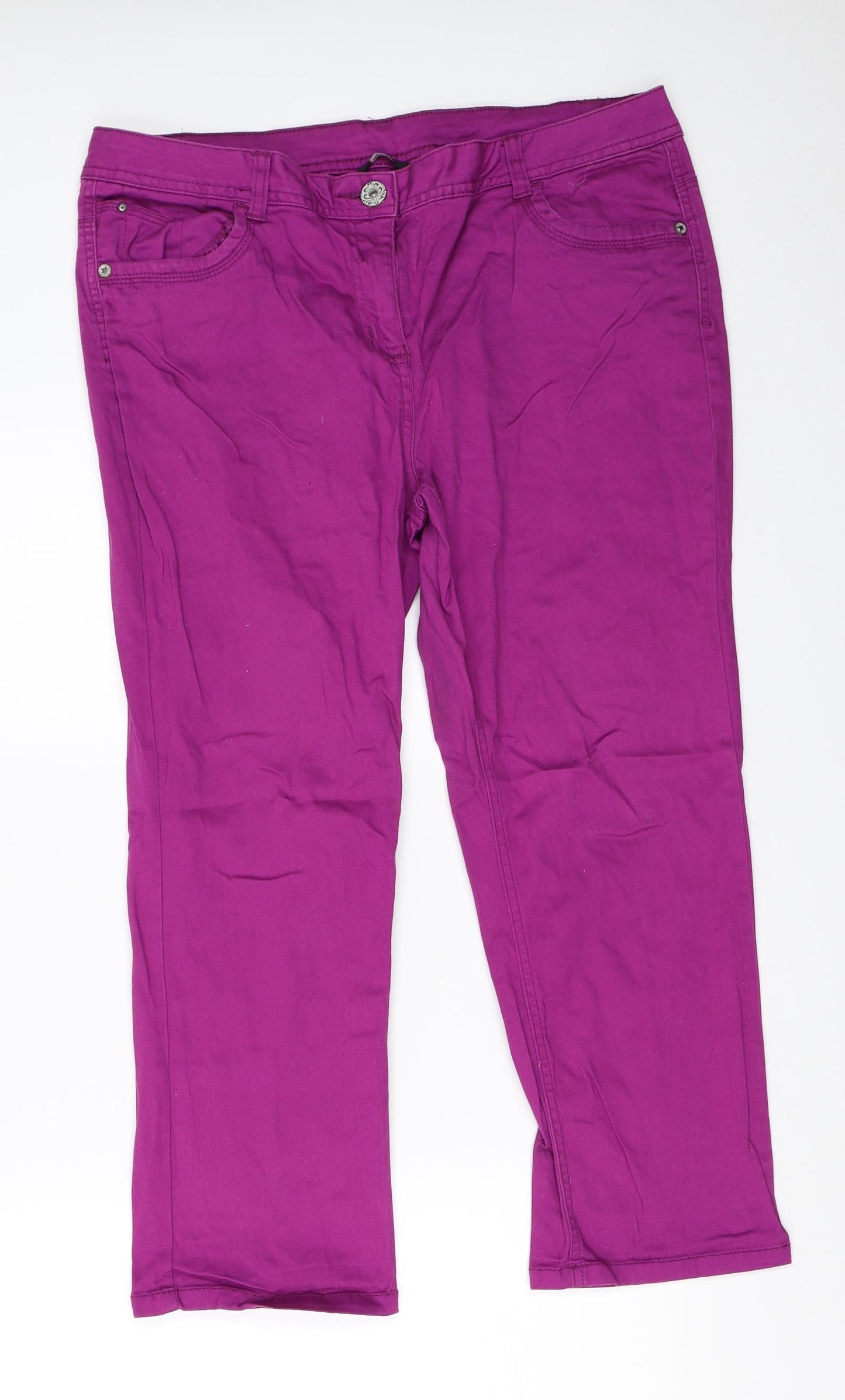 George Womens Purple   Cropped Trousers Size 16 L23 in