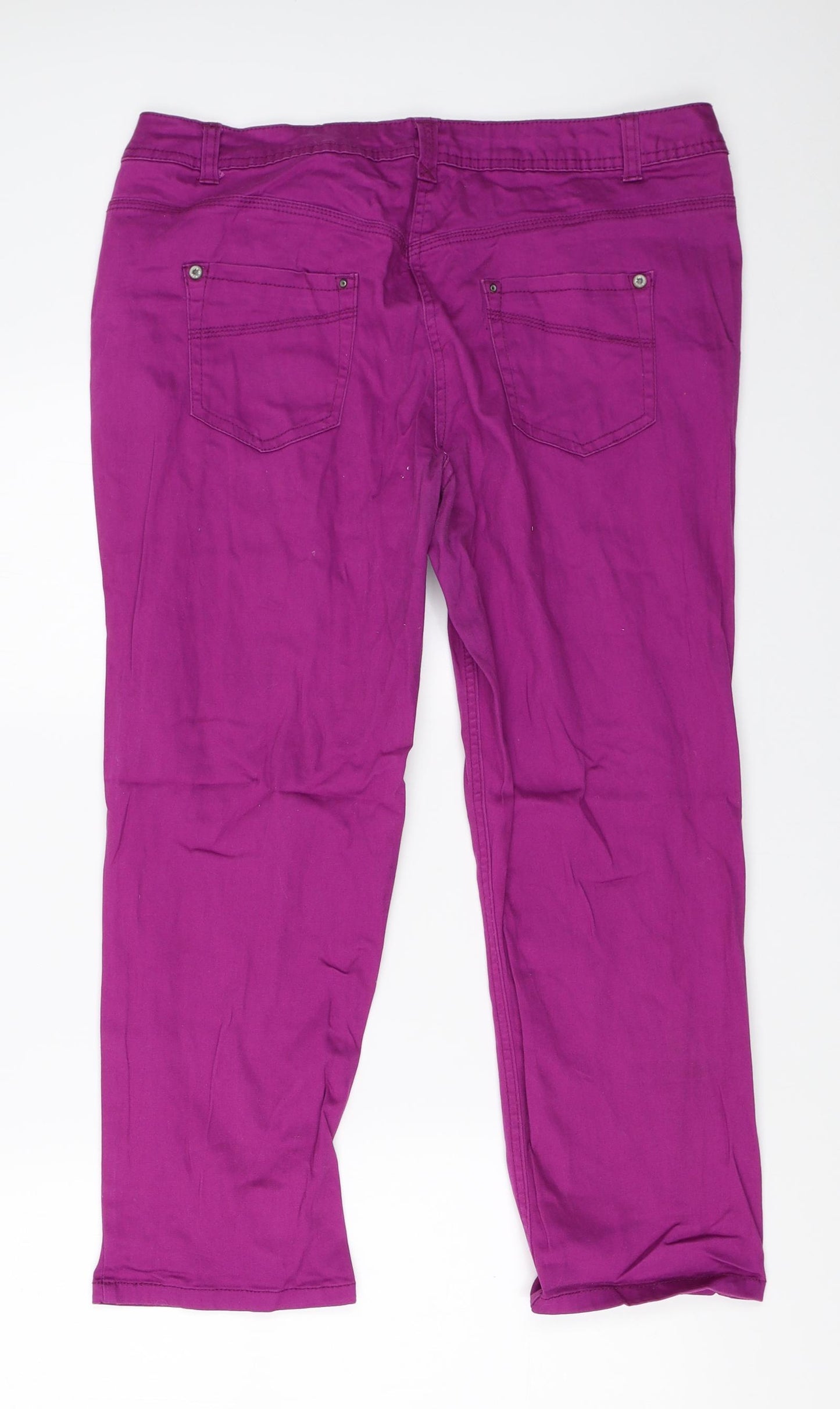 George Womens Purple   Cropped Trousers Size 16 L23 in