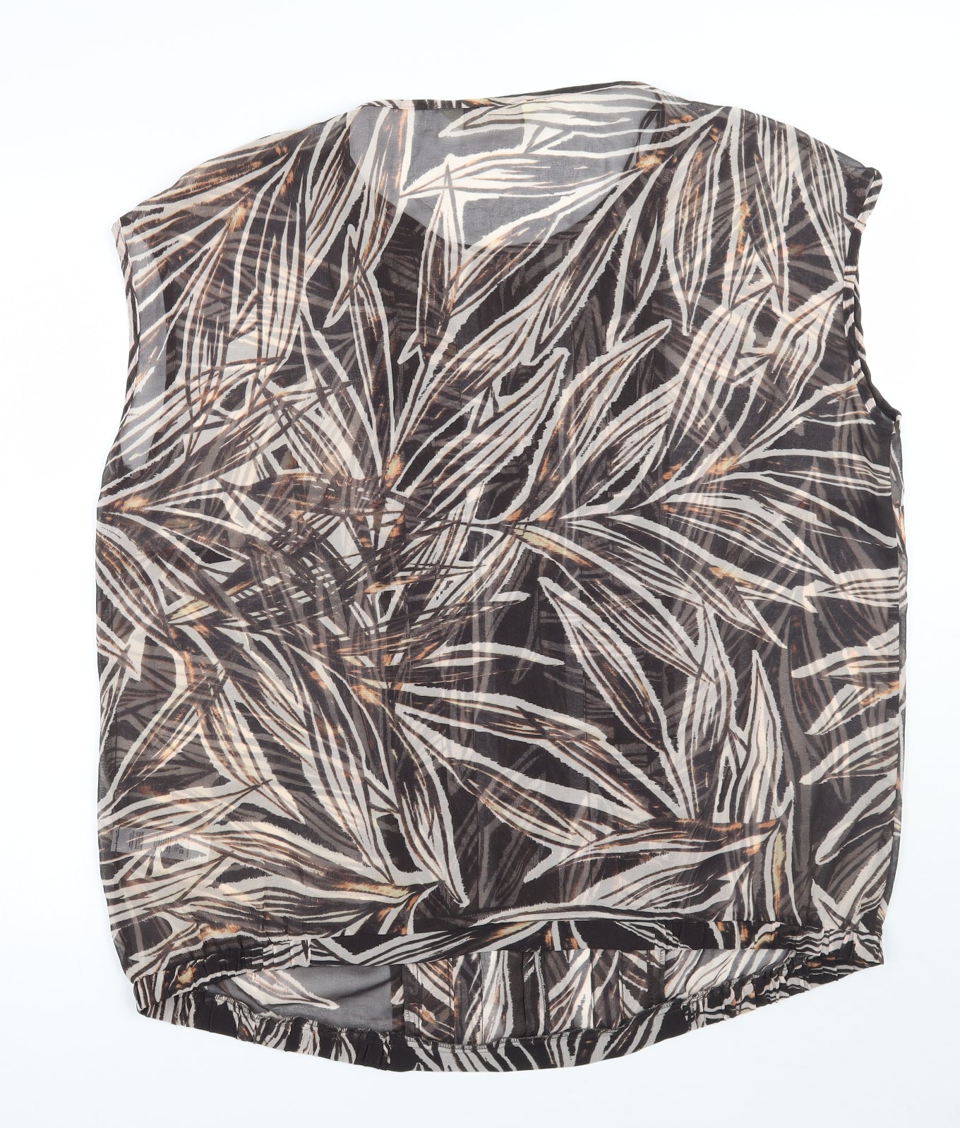 Gallery Womens Brown Animal Print  Basic Blouse Size 22