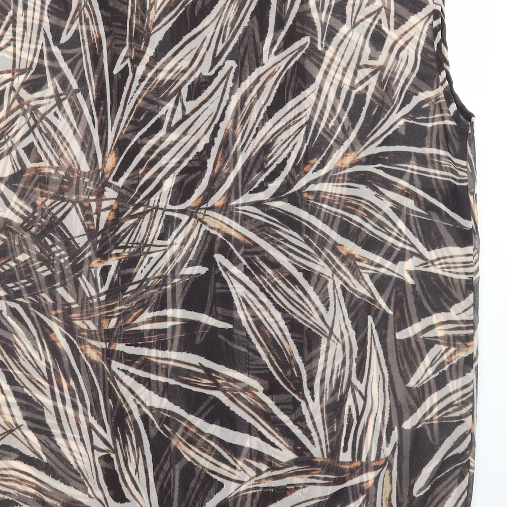 Gallery Womens Brown Animal Print  Basic Blouse Size 22