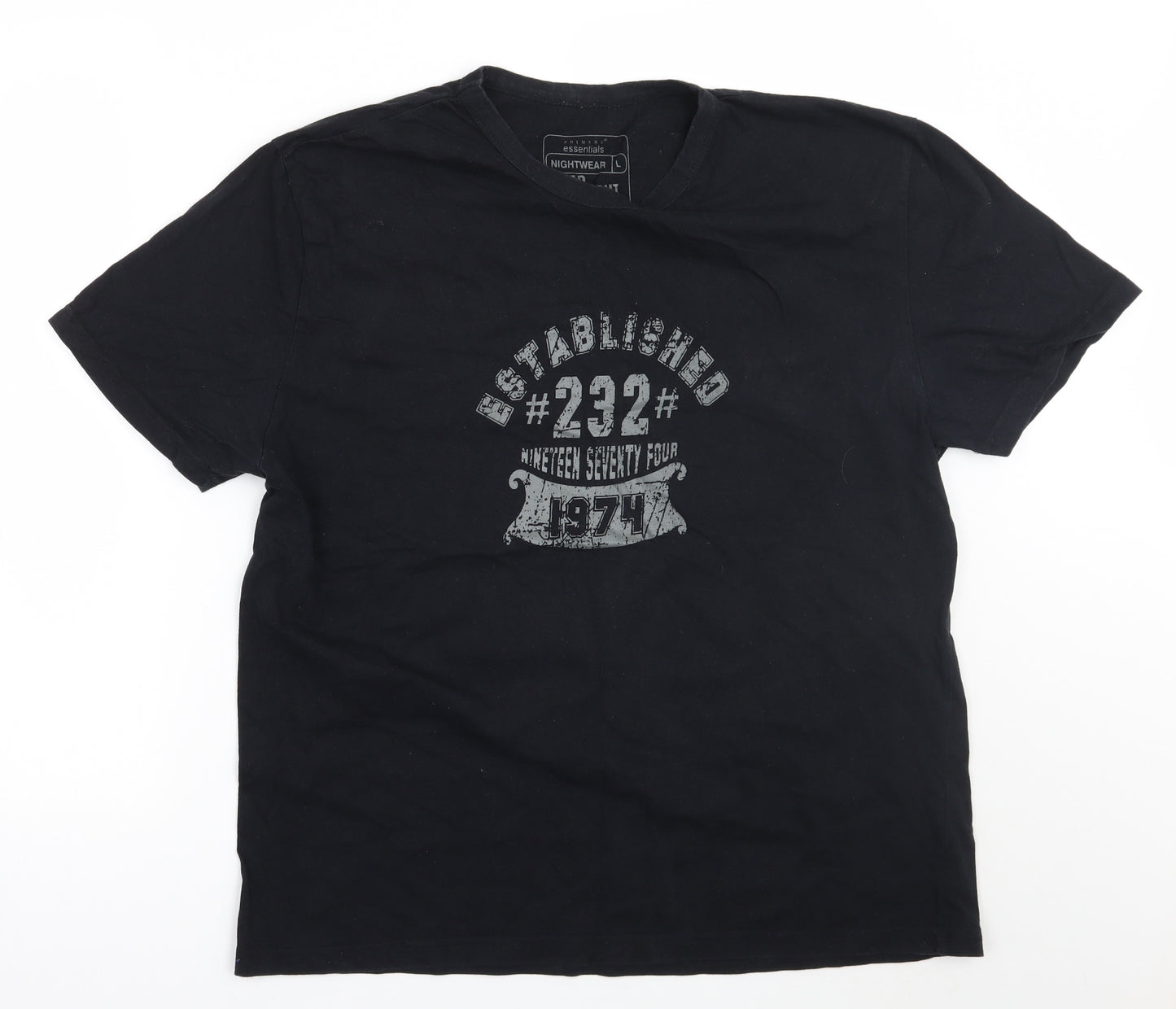 Primrk Mens Black    T-Shirt Size L