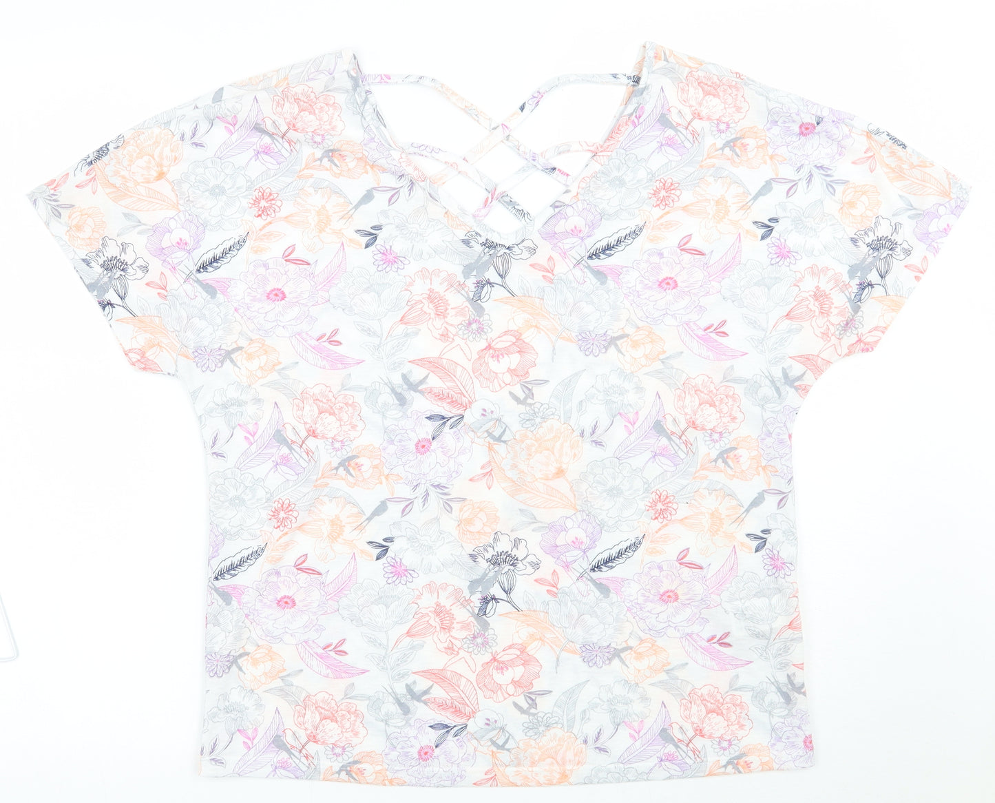 Marks and Spencer Womens White Floral  Basic Blouse Size 12